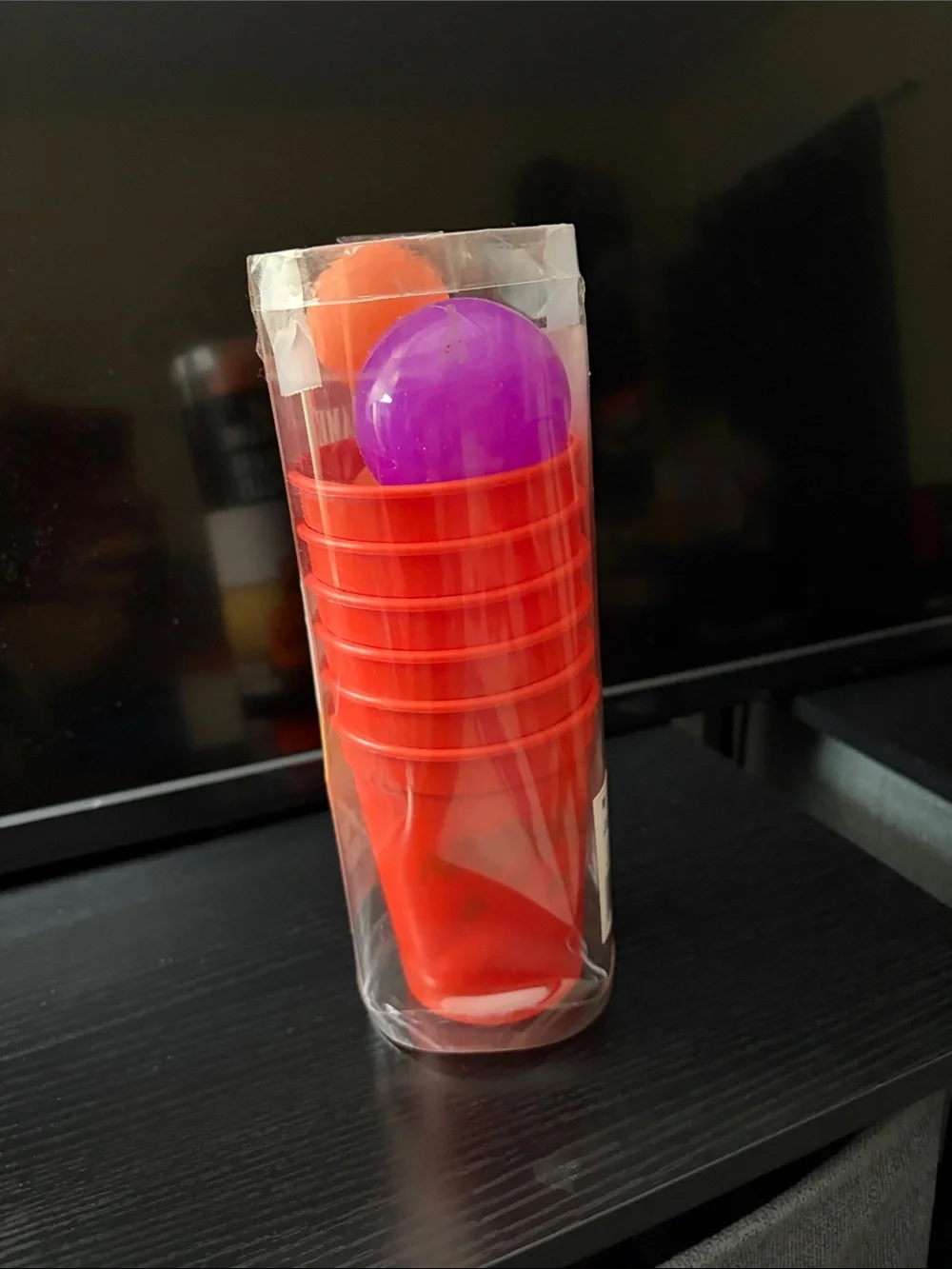 Party City Orange Pumpkin Knock Down Game with Purple Ball